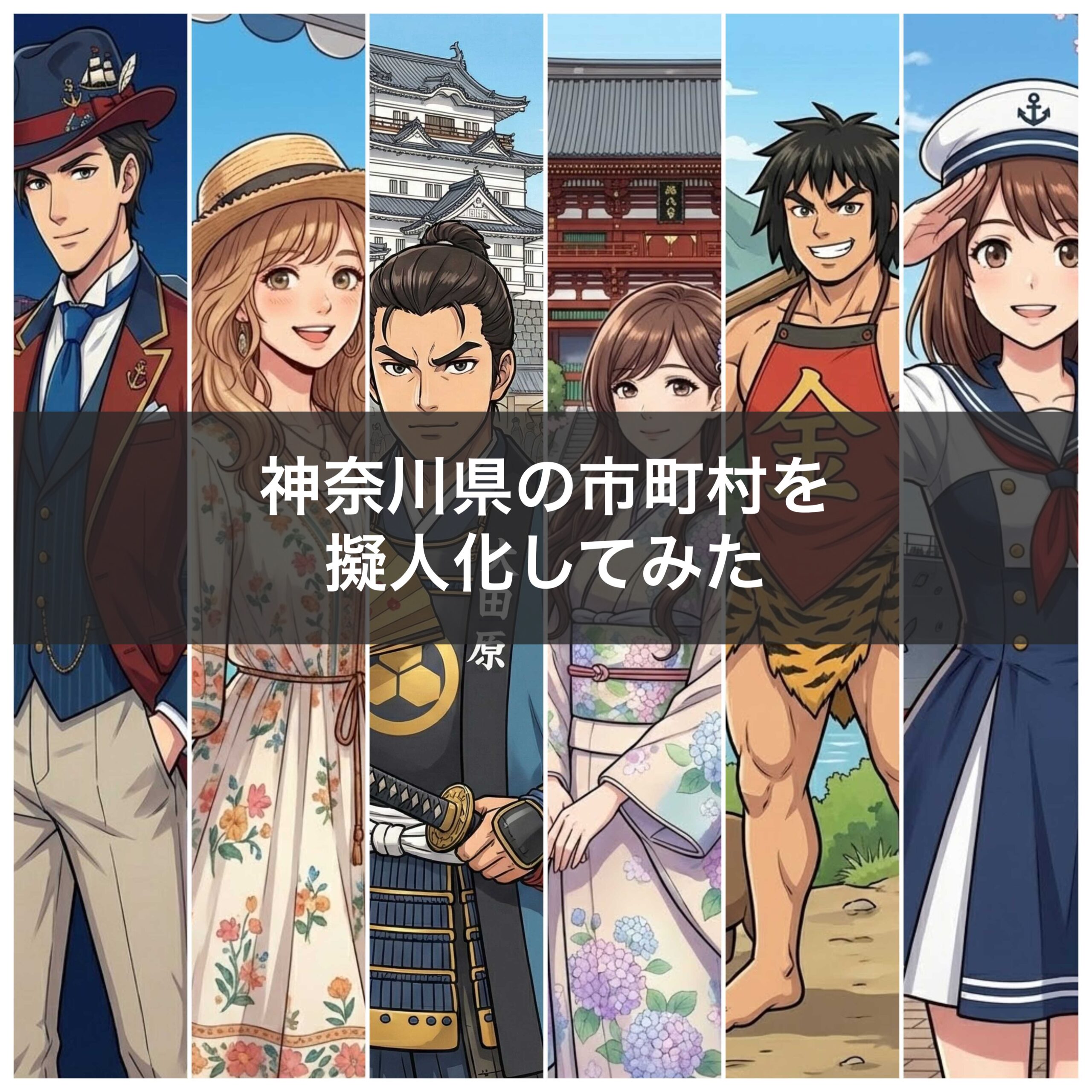 【神奈川県】市町村を擬人化してみた！地図と名産ビジュアル図鑑