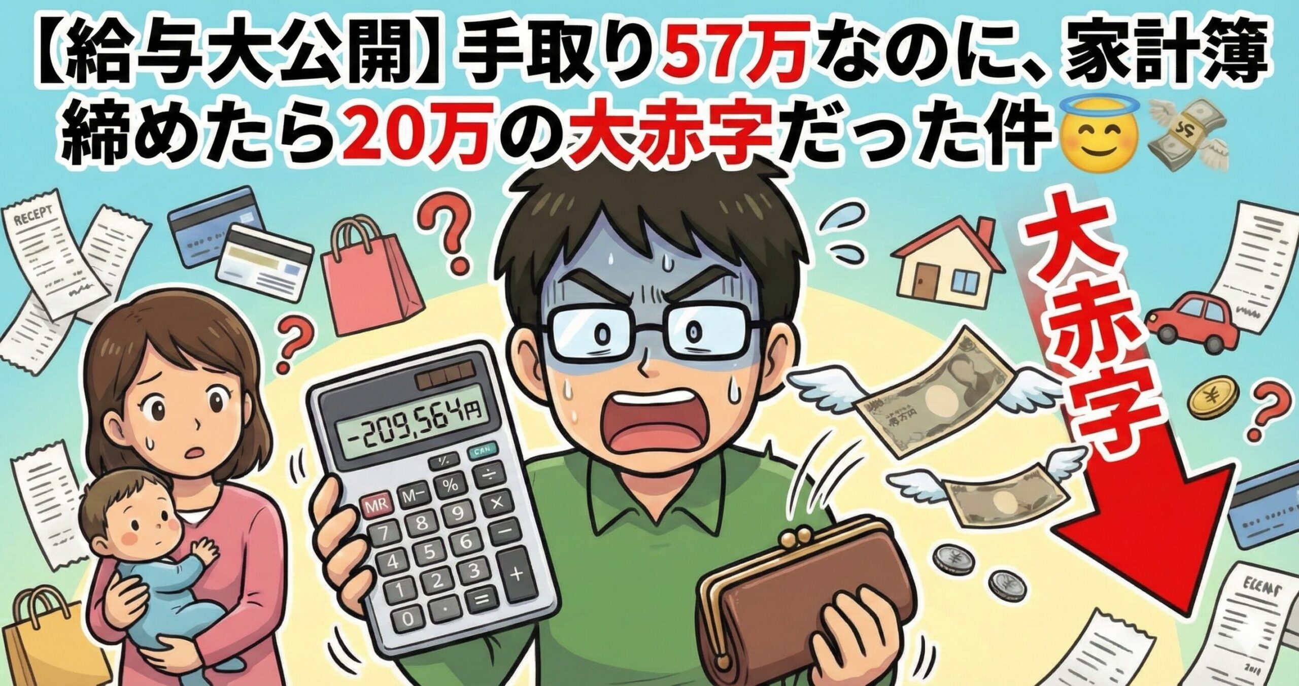 【給与大公開】手取り57万 家計簿締めたら20万の大赤字😇💸