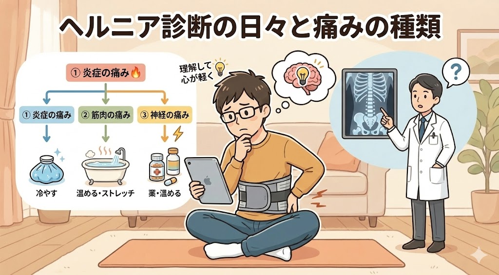 【ヘルニア闘病記⑥】「痛みの種類」を理解して少し心が軽くなった話。💡