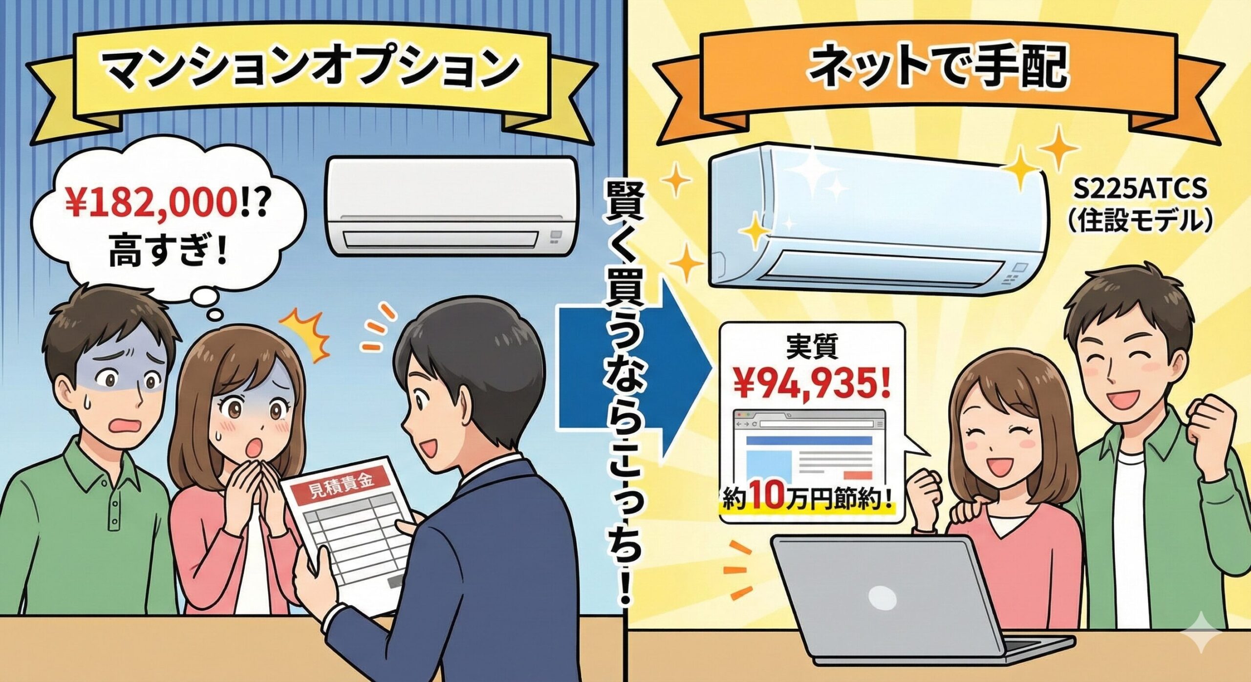 【マイホームへの道⑧】新築マンションのエアコンを10万円節約！